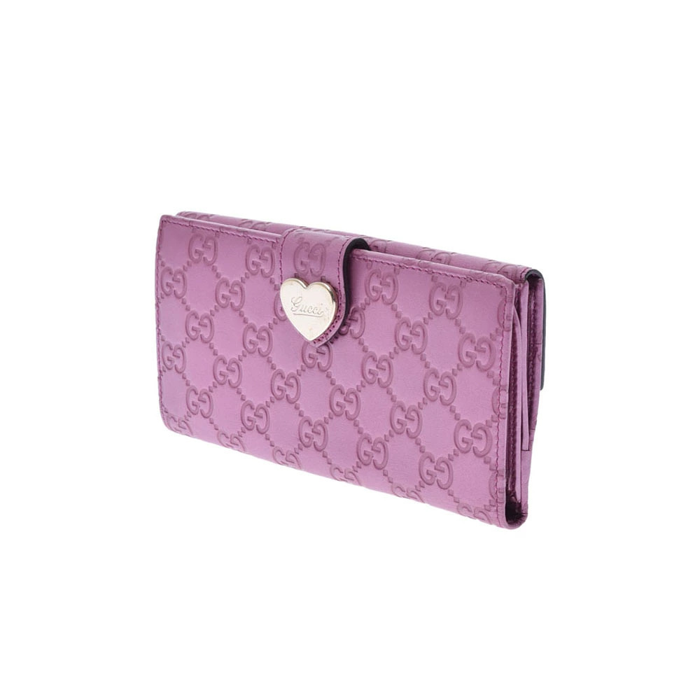 Gucci Long fold Pink Canvas ssima Tri Wallet